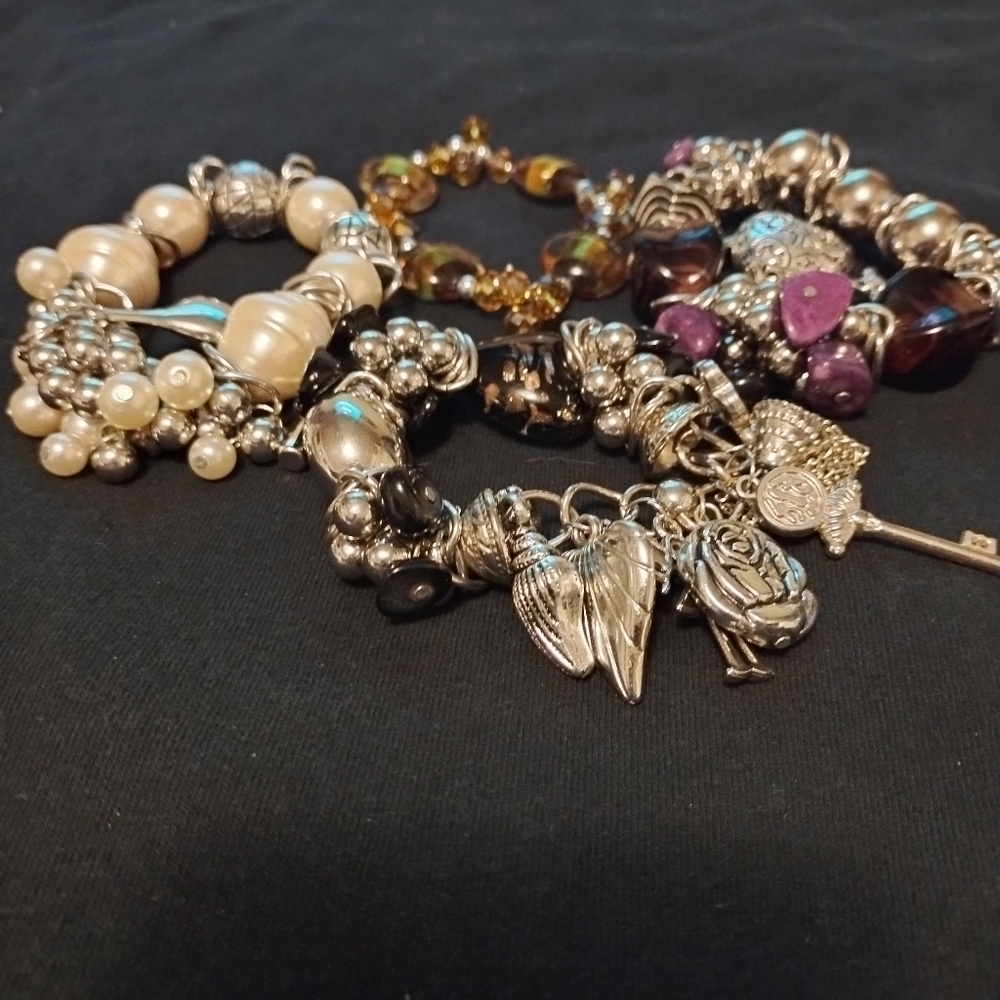 Set of 4 Vintage Chunky Bracelets